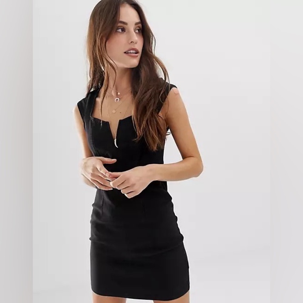 Free People Lia Black Denim Mini Dress
